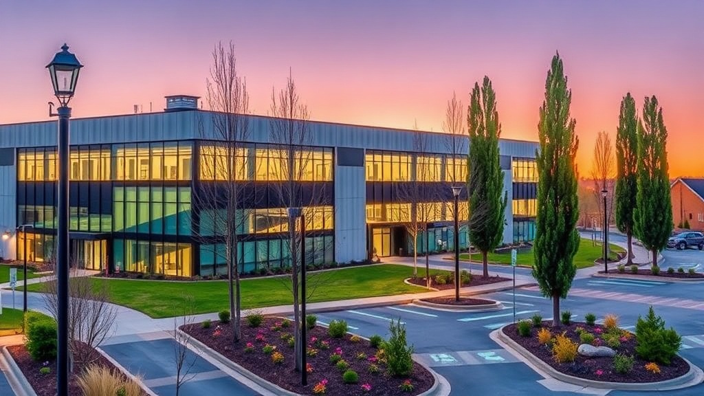 Commercial buildings in Alpharetta, GA, where Green Clean Janitorial provides janitorial and commercial cleaning programs