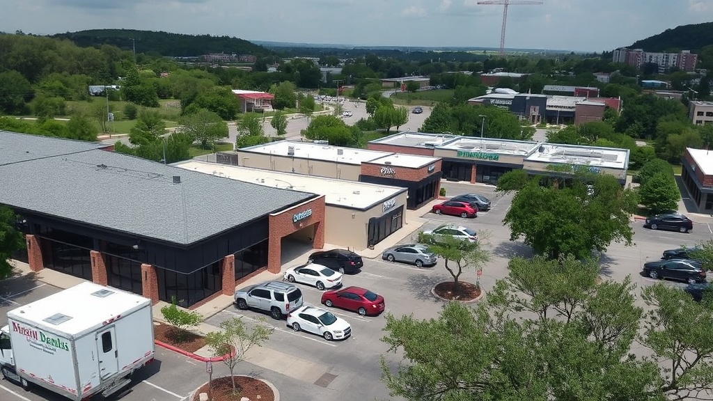 Commercial buildings in Cedar Park, TX, where Green Clean Janitorial provides janitorial and commercial cleaning programs