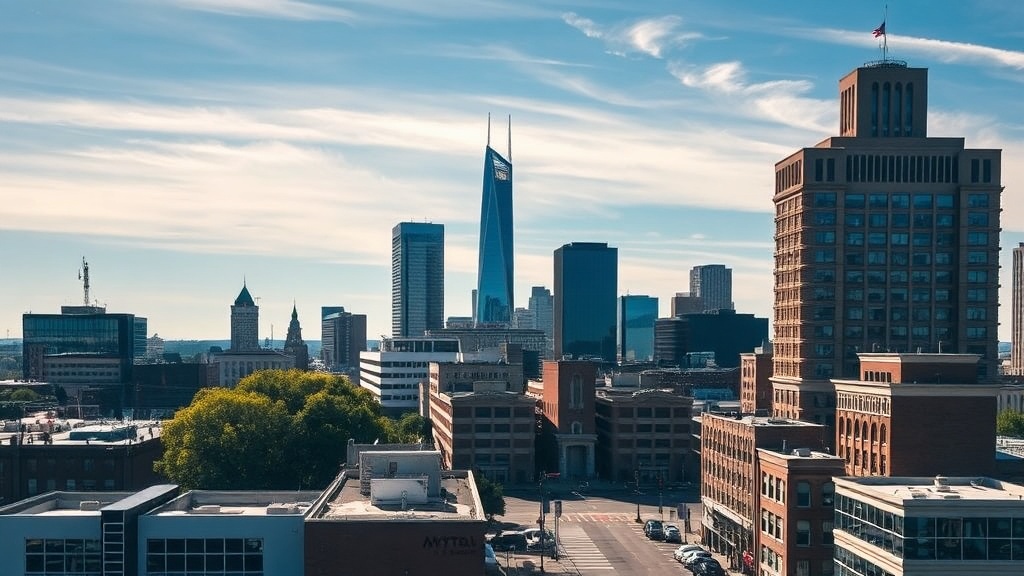 Commercial buildings in Dayton, OH, where Green Clean Janitorial provides janitorial and commercial cleaning programs
